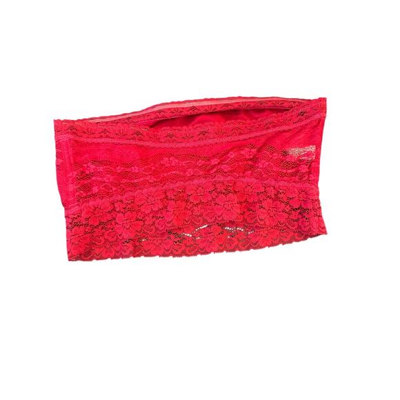 Free People Intimately Women's Red Lacey Floral Bandeau Bra Size Medium - Picture 4 of 6